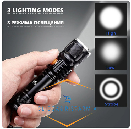 Torcia led ricaricabile - led,