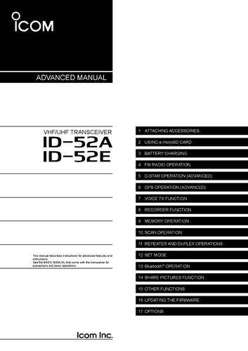 Manuale avanzato icom 52a - icom, id-52a