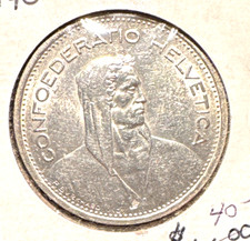 Svizzera 1954 B 5 franchi KM