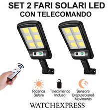 2X FARETTI DA ESTERNO CON LUCI LED FARETTO PANNELLO SOLARE SENSORE DI MOVIMENTO