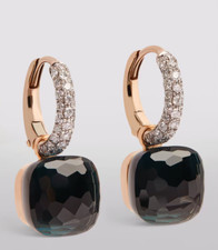 Orecchino topazio blu placcato