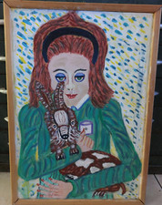 Peter Rosa Guazzo Ritratto Donna Coniglio Arte Naif Trash Arte Nerd Arte