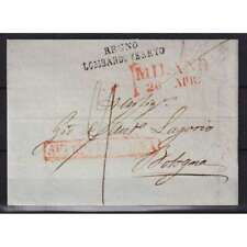 PREFILATELICA REGNO LOMBARDO VENETO DA MILANO PER BOLOGNA