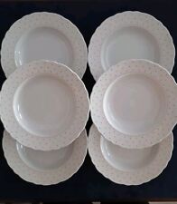 Richard Ginori Lotto 6 Piatti Fondi Design A Palline Rosse Vintage