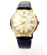 Orologio da polso vintage Rewel Superautomatic Data 25 rubis in Oro Giallo 18 Kt