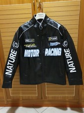 Giubbino stile motociclista in pelle nero