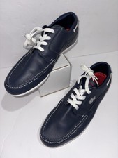 Lacoste Dreyfus SPM scarpe da uomo sneaker da barca in pelle navy taglia 10 (EUR 43)
