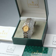 GUCCI 9000L Date Gold Quartz