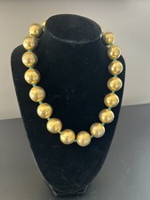 Vintage Gold Tone Beads Emerald Glass BIAGI Women’s Art Deco Adjustable