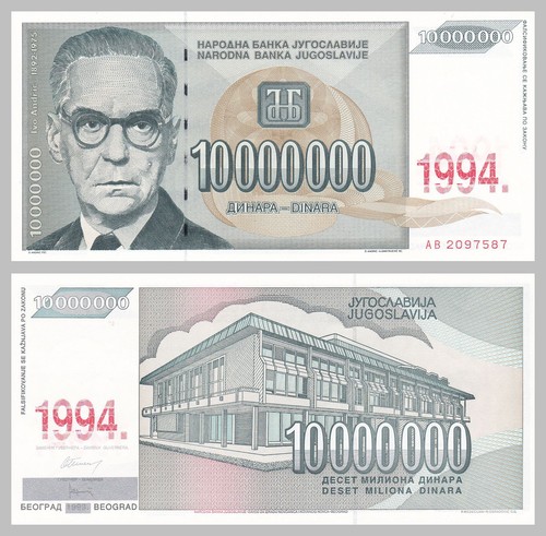 Jugoslavia 10000000 dinara - jugoslavia,