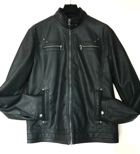 Giubbotto uomo eco pelle nero - pelle,