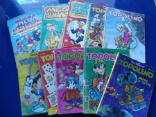 LOTTO 10 FUMETTI DISNEY TOPOLINO-MEGA ALMANACCO  NON COMPLETI  PER LAVORI
