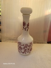 Bottiglia liquore / vaso vintage anni 70 in vetro lattimo opalino opaline bianco