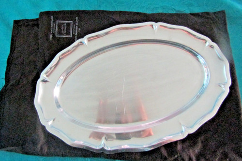 Plat ovale métal argenté - en,