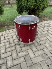 Vintage Red Ludwig Rocker 16 pollici pavimento Tom tamburo nero bianco distintivo BELLO