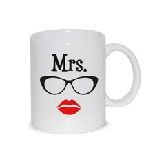 Tazza In Ceramica Thè / Latte Mug Mrs. Labbra - Idea Regalo