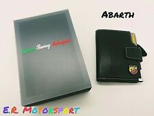 Portafoglio in pelle Nero con logo ABARTH cm 12x10 SCATOLA REGALO