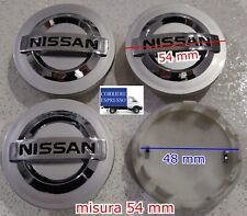4 COPRIMOZZI NISSAN JUKE MICRA QASHQAI TAPPI RUOTA BORCHIE 54MM SILVER