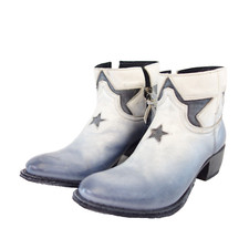 Stivaletti blu SENDRA donna taglio basso cowboy boots stivali scarpe pelle 38 nuovi