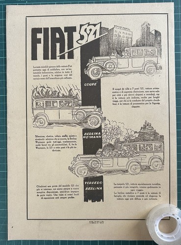 Rarissima pubblicità fiat 521 - rarissima,