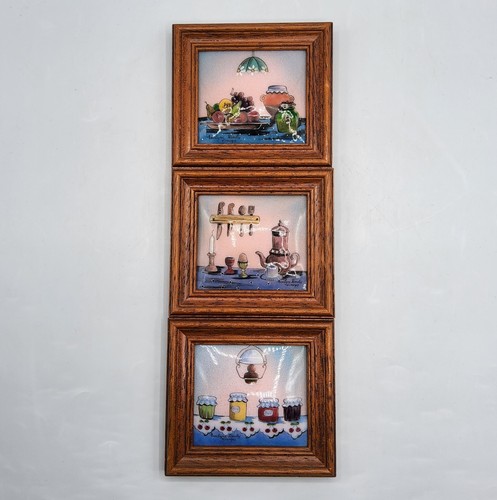 Triptyque cadres émaux sur