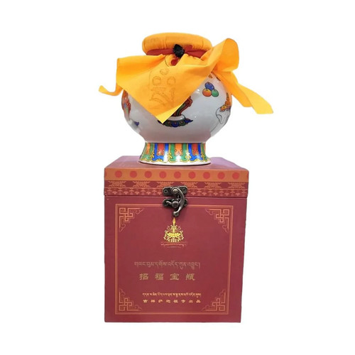 Vaso ricchezza mahakala - ricchezza, bianco