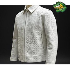 🐊 Giacca uomo pelle bianca
