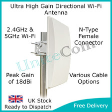Antenna booster direzionale Wi-Fi ad altissimo guadagno dual band 2,4 GHz 5 GHz per esterni
