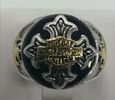 HARLEY DAVIDSON ANELLO originale vintage argento 925 e oro