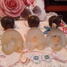 3 Lampade Da Soffitto In Vetro