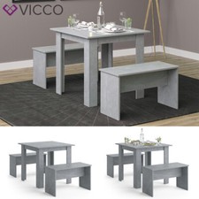 Tavolo da pranzo set gruppo tavolo da pranzo panche Sentio 80 cm cemento Vicco