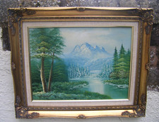 Dipinto olio vintage ornato