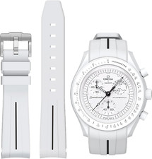 Cinturino Curvo Bianco per Orologio Omega X Swatch Moonswatch/Rolex Watch/Seiko