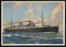 Cartolina artistica piroscafo