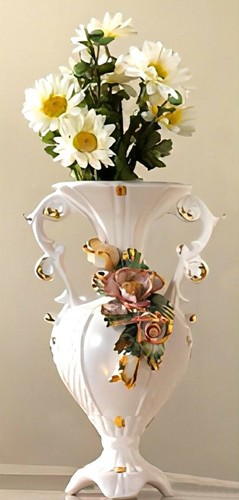 Vaso anfora porcellana - vaso, in