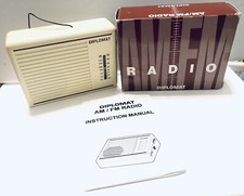 Radio d'epoca portatile tascabile DIPLOMAT AM/FM a transistor nuova scatola aperta