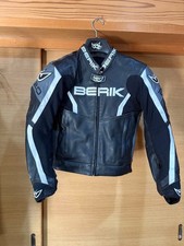 Giacca di pelle Berik RACE nera grigia taglia adatta slim usata