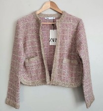 Zara Tweed Metallic Cardigan