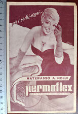 VOLANTINO PUBBLICITARIO MATERASSO MOLLE PERMAFLEX 1952 DONNINA PIN-UP ill LENZI