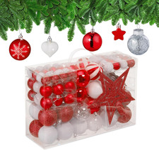 Palline Di Natale, Set 101 Addobbi Natalizi in Plastica, Decorazioni per Albero 