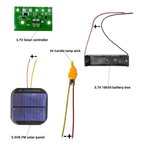 Scheda luce fiamma con - 3,7v,