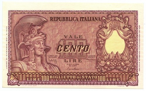 100 lire biglietto - lire, stato
