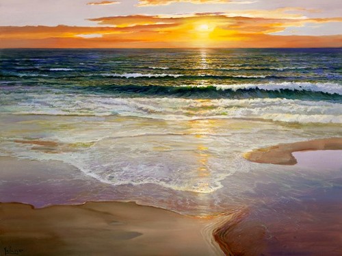 Quadro mare alba sulla - quadro,