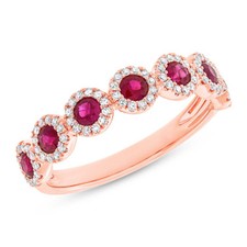 14K Oro Rosa Rubino Anello