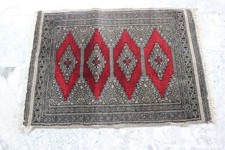 TAPPETO VINTAGE  BUKARA PAKISTAN ROSSO cm 90x60 SCENDILETTO ANNI '80 - RUG