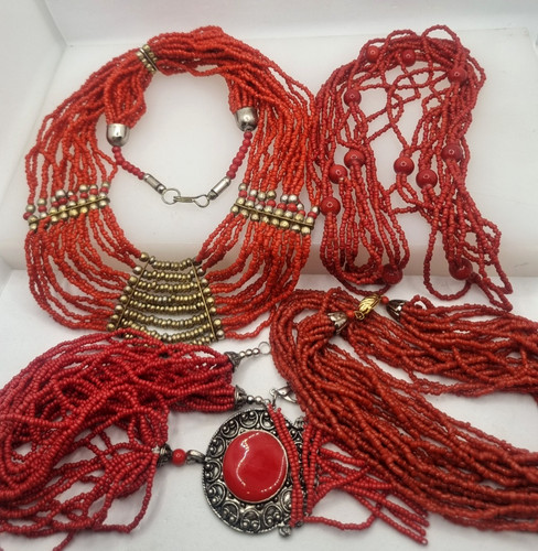 Vetro corallo collana - corallo, estiva