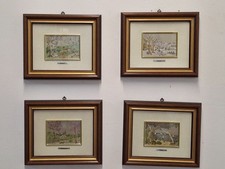 Set 4 Quadri Le Stagioni Argento 925 Certificato Arredo