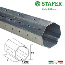 RULLO ottagonale zincato Ø 60 mm. 150 200 250 cm. per avvolgibili tapparelle
