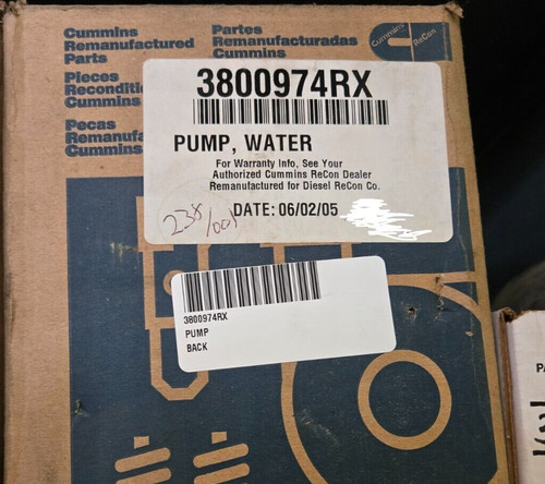 Pompa acqua cummins 3800974rx - acqua,