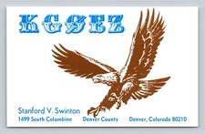 Radioamatore QSL WO1P Denver Colorado USA 1994 IC-751A Yaesu FL2100B